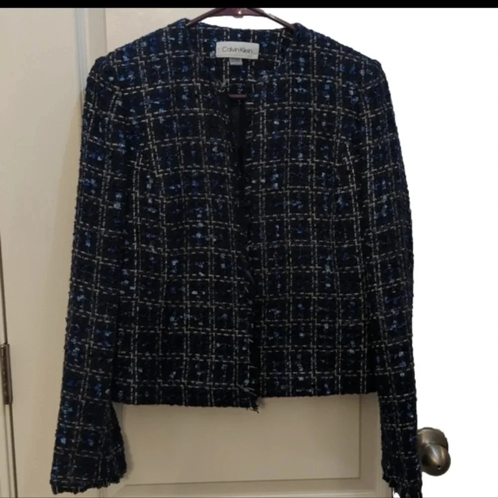 Calvin Klein women's tweed bomber jacket